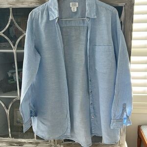 Quality  100% Linen Shirt by Sigrid Olsen, Size Large